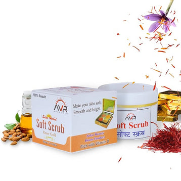 AVR Solar Herbal Soft Scrub Kesar Gold for Natural Glowing Skin | Soft & Smooth Skin | Dark Spots Removers | Rich With Vitamin-D, (60 gm)