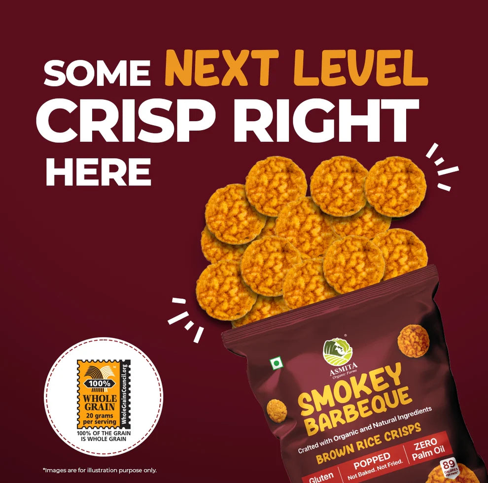 Brown rice Crisps, Smokey Barbeque - 55 GM