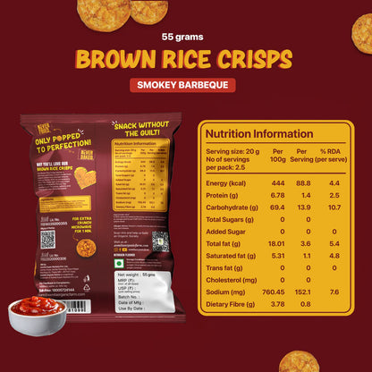 Brown rice Crisps, Smokey Barbeque - 55 GM