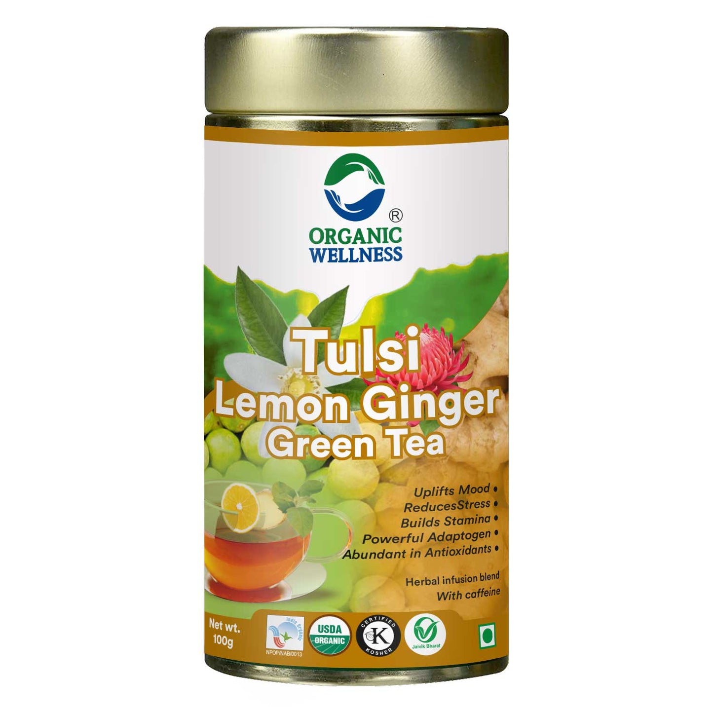 Tulsi Lemon Ginger Green Tea