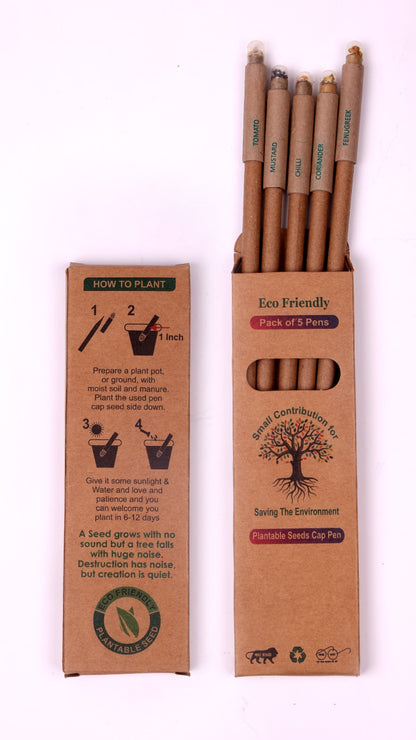 PLANTABLE SEED CAP WITH PAPER PEN (5 pcs)