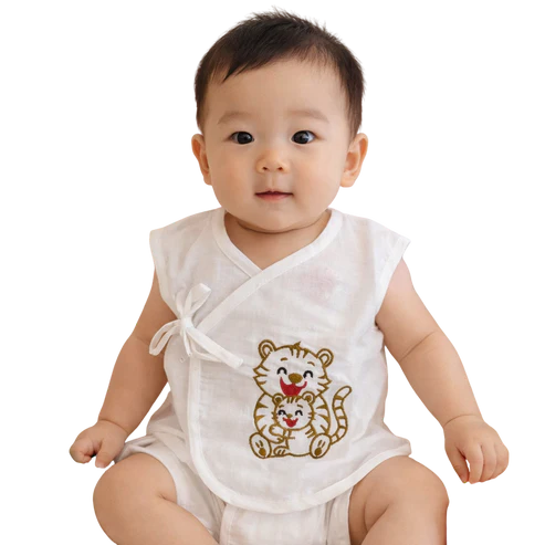 Embroidered Premium Cotton Baby Jhabla with 2 Nappies | For Newborn Boys & Girls