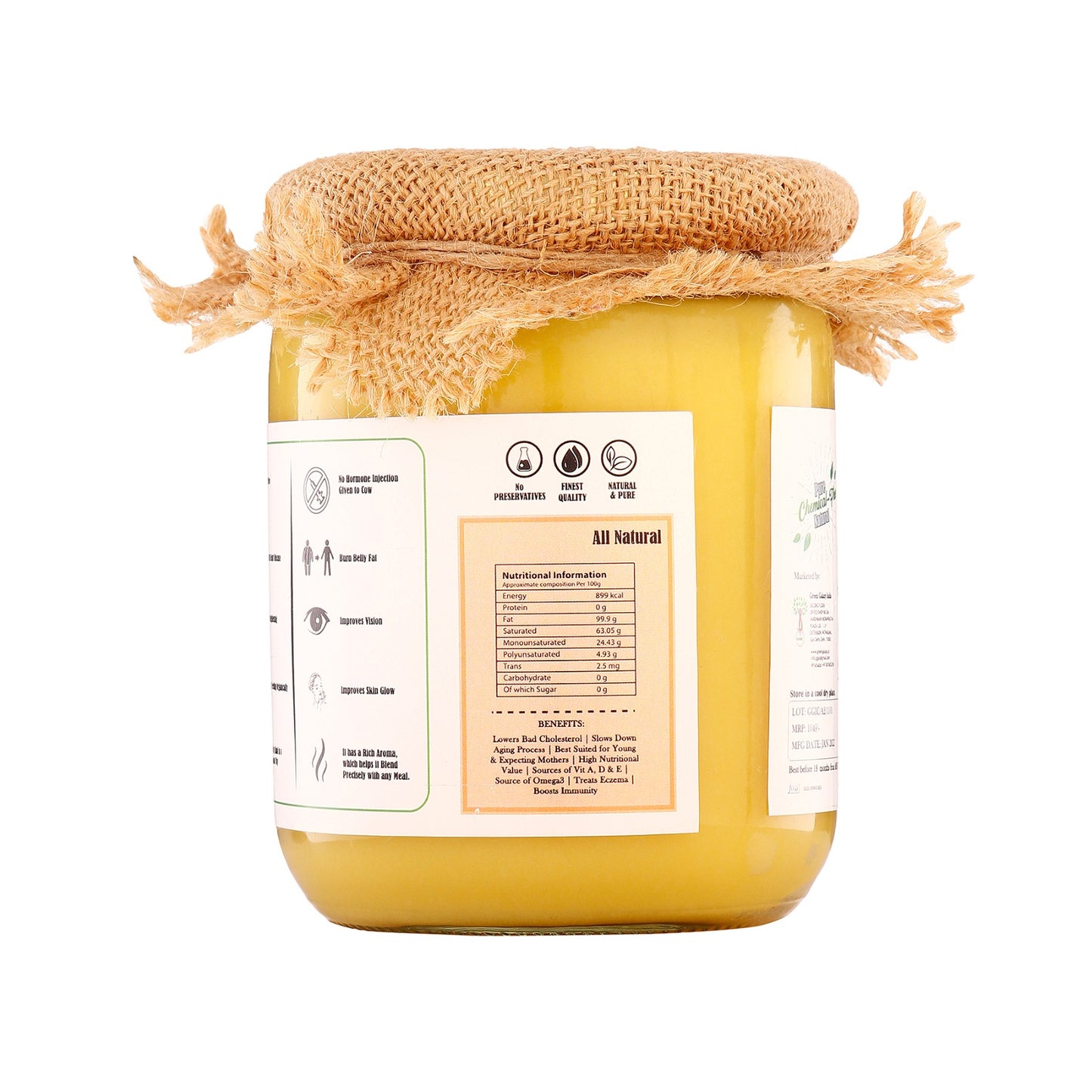 PURE & NATURAL ARTISAN A2 COW GHEE