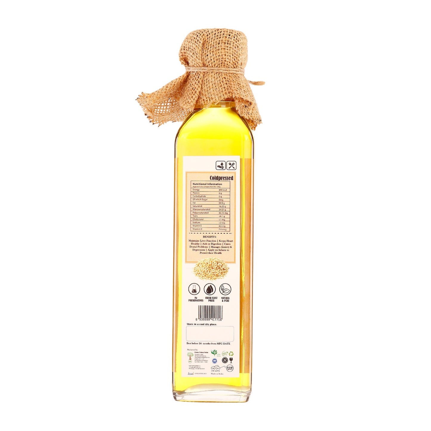 PURE & NATURAL COLDPRESSED SESAME OIL