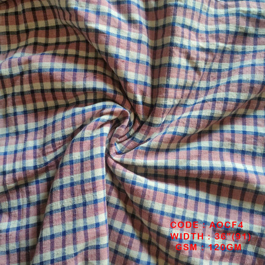 HANDLOOM RED INDIGO CHECKS FABRICS ( 120 GSM AOCF4 )