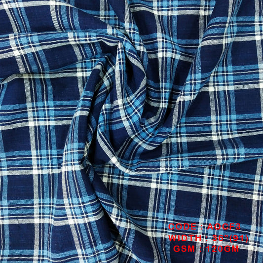 HANDLOOM SQURE INDIGO CHECKS FABRICS ( 120 GSM AOCF3 )