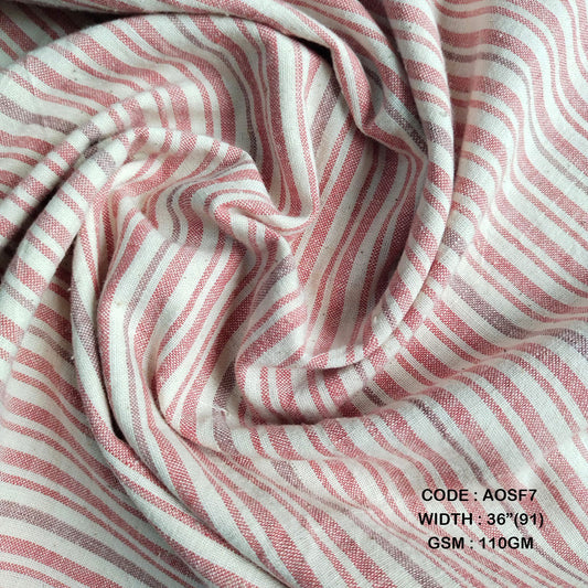 NATURAL STRIPES: OFF WHITE & RED ( 110 GSM AOSF7 )