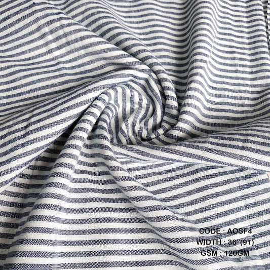 NATURAL STRIPES: OFFWHITE & INDIGO ( 120 GSM AOSF4 )