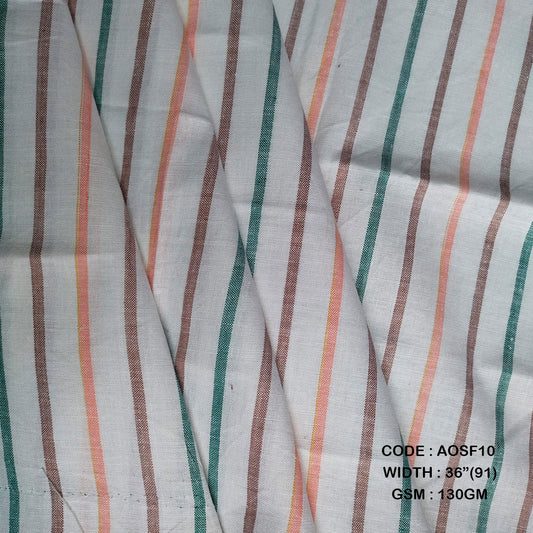 NATURAL STRIPES: WHITE & MULTY (GREEN 130 GSM AOSF10 )