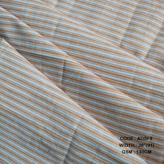 NATURAL STRIPES: WHITE & MUSTURD ( 130 GSM AOSF8 )