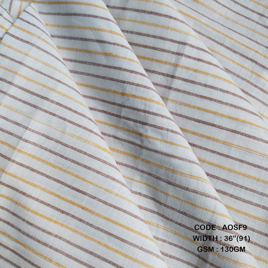 NATURAL STRIPES: WHITE & MUSTURD BROWN ( 130 GSM AOSF9 )