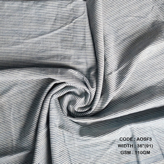 ORGANIC STRIPES: OFF-WHITE & INDIGO ( 110 GSM AOSF3 )