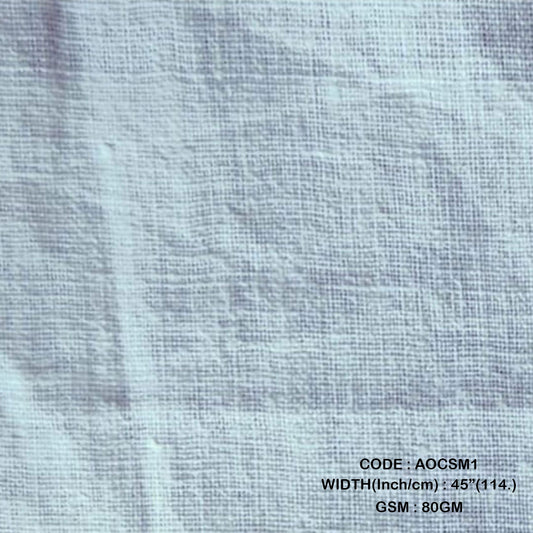 SINGLE REGULAR MUSLIN COTTON S1 BLEACHED ( 80 GSM AOCSM1 )