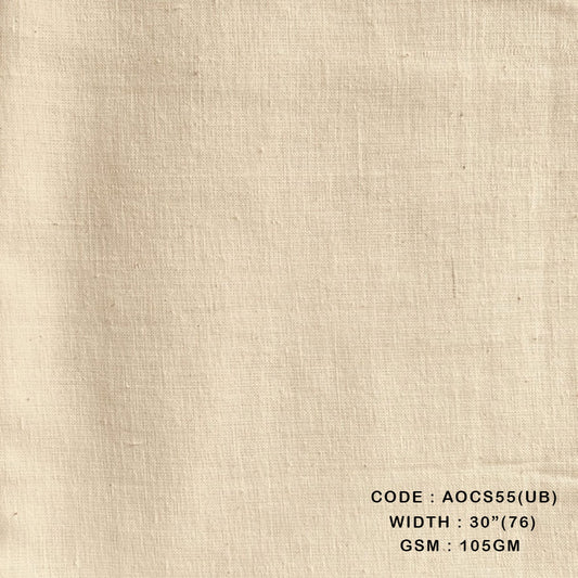 Single regular classic cotton unbleached fabrics (105 GSM AOCS55(UB))